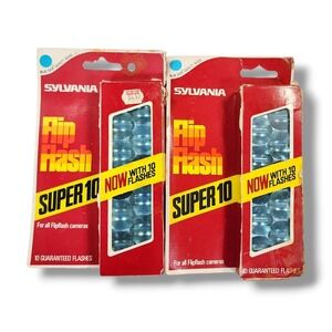 Sylvania Flip Flash Super 10 Flash Bar Blue Dot 10 flashes‎ per pack Lot of 2